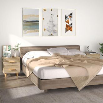 vidaXL Vidaxl - Mesitas De Noche 2 Unidades Color Roble Sonoma 40x35x47,5 Cm