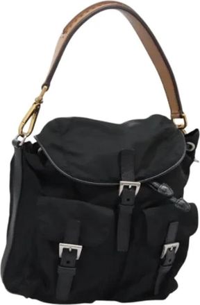 Prada Pre-owned Nylon Bucket Bag - Dames - Vintage Tas - Zwart - ONE Size - Nylon - Vintage