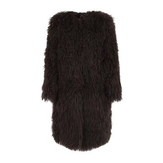 Yves Salomon Manteau 100cm - Dames - Jassen - Bruin - Maat: 2XL Zijde