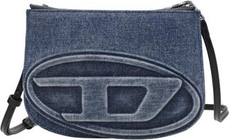 Diesel Schoudertas met dubbele vakken - Dames - Schoudertassen - Blauw - ONE Size - Leer - Tassen