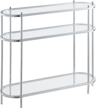 Convenience Concepts Royal Crest 3 Tier Glass Oval Entryway Hall Table