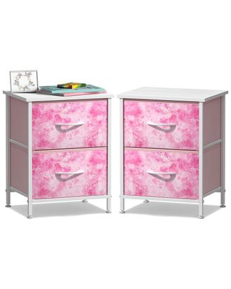 Sorbus Set Of Two 2-Drawer Display Nightstands