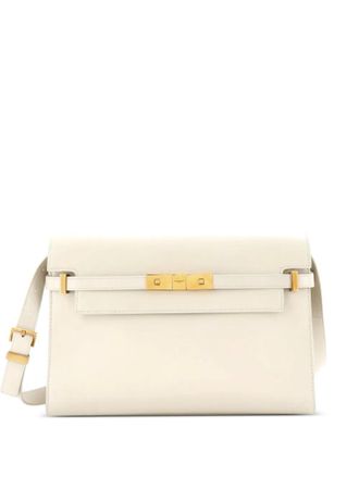 Saint Laurent Borsa a spalla Manhattan media in pelle - Toni neutri