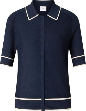 Bogner Peaches silk knit jacket for women - Navy blue - 34