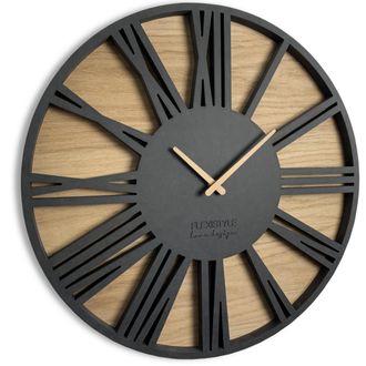 OEM Reloj De Pared Romano Grande Negro Loft 50 Cm