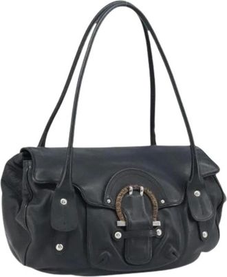 Ferragamo Pre-owned Shoulder Bags, female, Black, Size: ONE SIZE Pre-owned Shoulder Bag