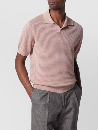 Tagliatore openwork cotton polo shirt short sleeves