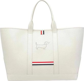 Thom Browne Hector Tote Bag - Dames - Shoppers - Wit - ONE Size - Leer - Tassen