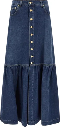 Dolce & Gabbana Blue Cotton Mini Womens Skirt