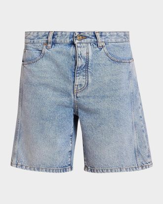 Balmain Men & apos;s Denim Bermuda Shorts