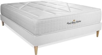 Royal Palace Bedding Royal Palace Bedding - Base Tapizada Blanco + Colch&oacute;n Con Muelles Y Viscoel&aacute;stica 140 X 200