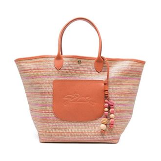 Longchamp Tassen, Dames, Bruin, ONE Size, Leer, Roseau Tote Bag