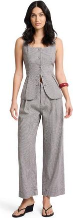 Onia Peplum Vest in Brown/white at Nordstrom, Size 10