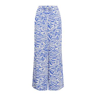 Part Two Blue Animal Print Wide Leg Trousers - female - Part Two - Wide Trousers - Multicolor - 2XS - Trousers