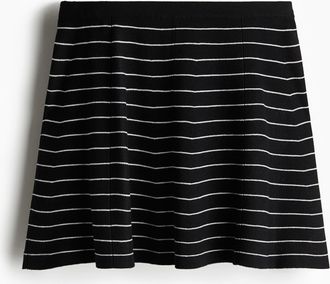 H&M Ausgestellter Jupe aus Feinstrick - Schwarz