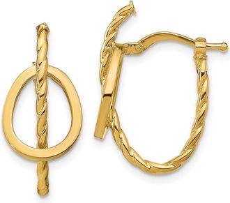 Diamond2Deal 14k Yellow Gold Polished Round Hoop Earrings 24mm