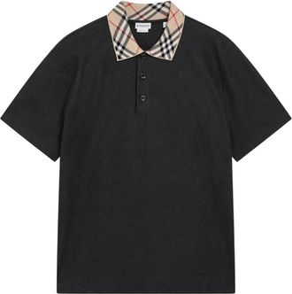 Burberry Evan Polo - Heren - Polos - Zwart - M - Leer - Tops