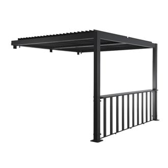 Sweeek P&eacute;rgola bioclim&aacute;tica de aluminio adosada 3x3m + 1 barra 3m, antracita