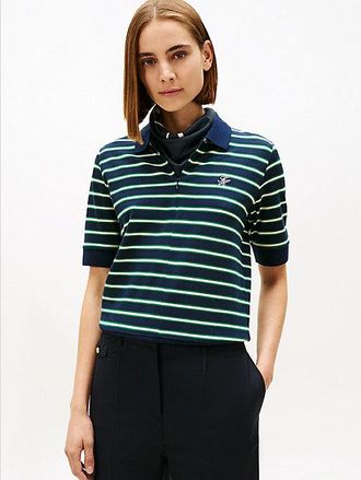 Tommy Hilfiger Polo de piqu&eacute; con cremallera y corte regular