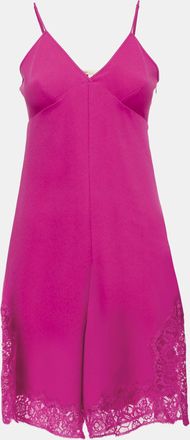 Maje Pink Crepe Lace Trimmed Playsuit