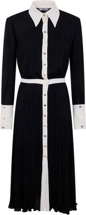 Elisabetta Franchi Abito midi plissettato - Nero