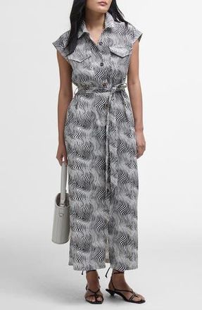 Barbour Romy Cap Sleeve Maxi Shirtdress in Monochrome Print at Nordstrom Rack, Size 2 Us / 6 Uk