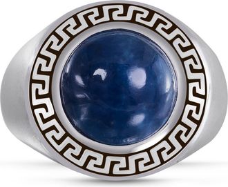 LuvMyJewelry Blue Apatite Sterling Silver Men Signet Ring at Nordstrom, Size 9