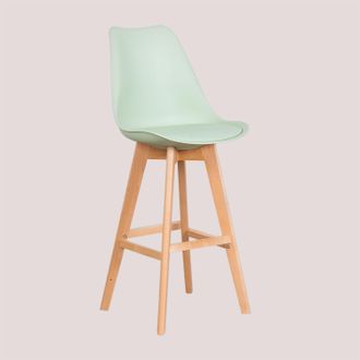 Sklum Pack De 2 Taburetes Altos 75 Cm Con Coj&iacute;n En Polipiel Nordic Sklum
