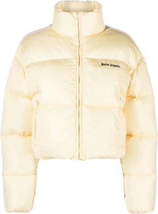Palm Angels Jassen, Dames, Beige, XS, Polyester, Lichtgewicht Jas