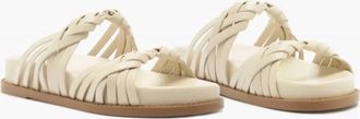 Schutz Womens Tara Sporty Braided Sandals In Beige
