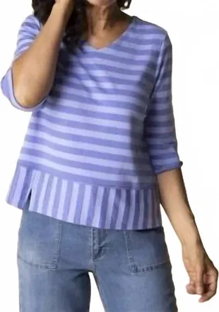 Habitat Shadow Stripe Cindy Tee In Iris