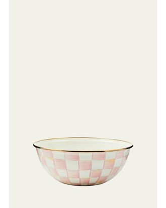 MacKenzie-Childs Rosy Check Enamel Everyday Bowl, Medium