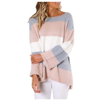 Generic Deals of The Day Sale Prime Plain Sweatshirts for Women UK Clearancee Ladies Long Sleeve Round Neck Sweater Tunic Waist Shirt Casual Loose Sweater Out