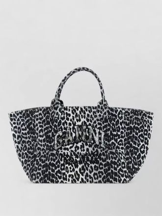 Ganni leopard sequin xxl tote bag shopping