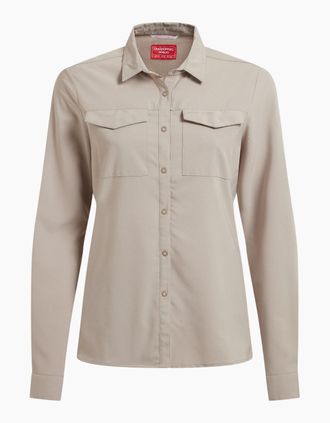 Craghoppers Womens Craghoppers Womens/Ladies NosiLife Pro III Nosilife Long-Sleeved Shirt - Soft Mushroom - Size: 20