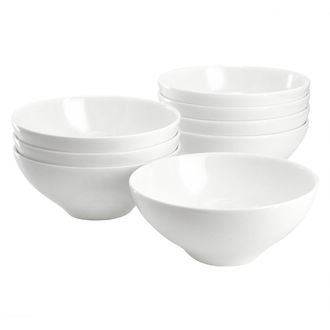 Gibson Home White Peninsula 8 Piece 6.5 Inch Bone China Cereal Bowl Set in White