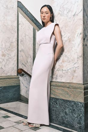 Karen Millen Womens Compact Stretch Viscose Maxi Dress - Pink - Size 12 UK