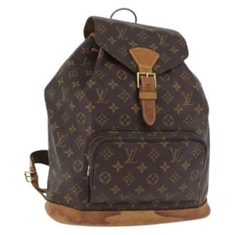 Louis Vuitton Pre-owned Backpacks, female, Brown, Size: ONE SIZE Pre-owned Montsouris GM Backpack