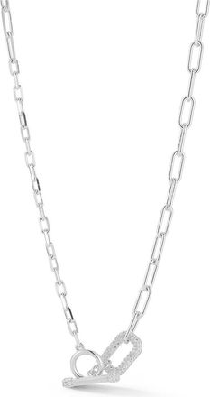 Glaze Jewelry Silver Cz Toggle Necklace