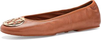 Tory Burch Reva Travel Ballet Womens Shoes Pecan Praline/Gold : 10.5 M, Leather