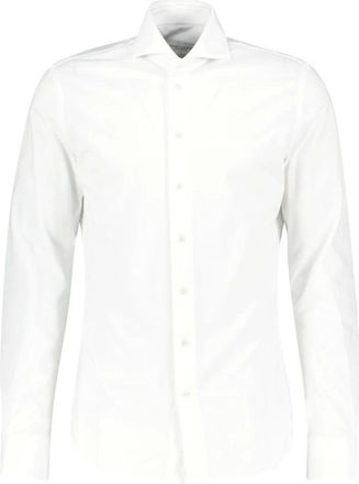 Profuomo Overhemden, Heren, Wit, 5Xl, Katoen, Japanse Gebreide Shirt