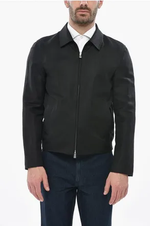 Corneliani CIRCLE Lightweight Linen-Blend Jacket with Front Zip size 48