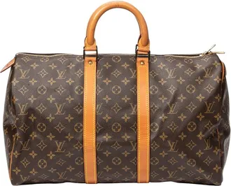 Louis Vuitton Brown Monogram Canvas Keepall 45 (Authentic Pre-Loved)