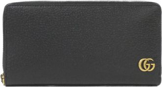 Gucci Black Leather Long Wallet (Bi-Fold) (Pre-Owned)