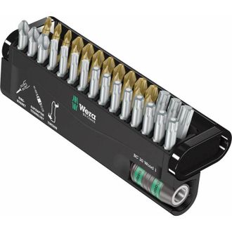 Wera 05057433001 Assortimento di Bit, Set di 30 Pezzi, Oro/Grigio