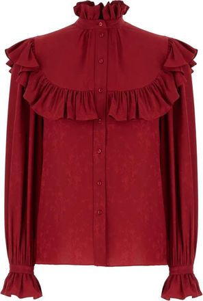 Saint Laurent Stijlvolle Top voor Trendy Looks - Dames - Blouses - Rood - S - Overhemden