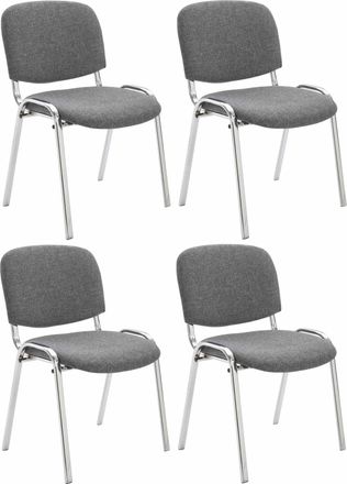 Clp Clp - Set De 4 Sillas Confidente Ken Chrom Gris