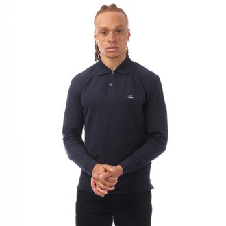C.P. Company Herenpolo C.P. Company Stretch Piquet met lange mouwen in Navy