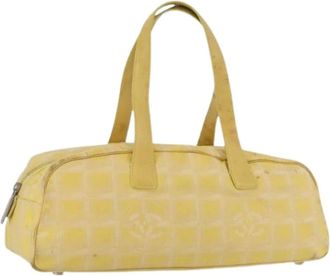 Chanel Pre-owned Handbags, female, Yellow, Size: ONE SIZE Pre-owned Vintage Nylon Hand Bag
