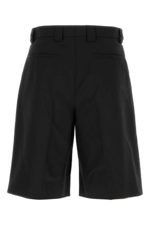 Gucci Mens Black Twill Bermuda Shorts Blackmix Exterior: Cotton